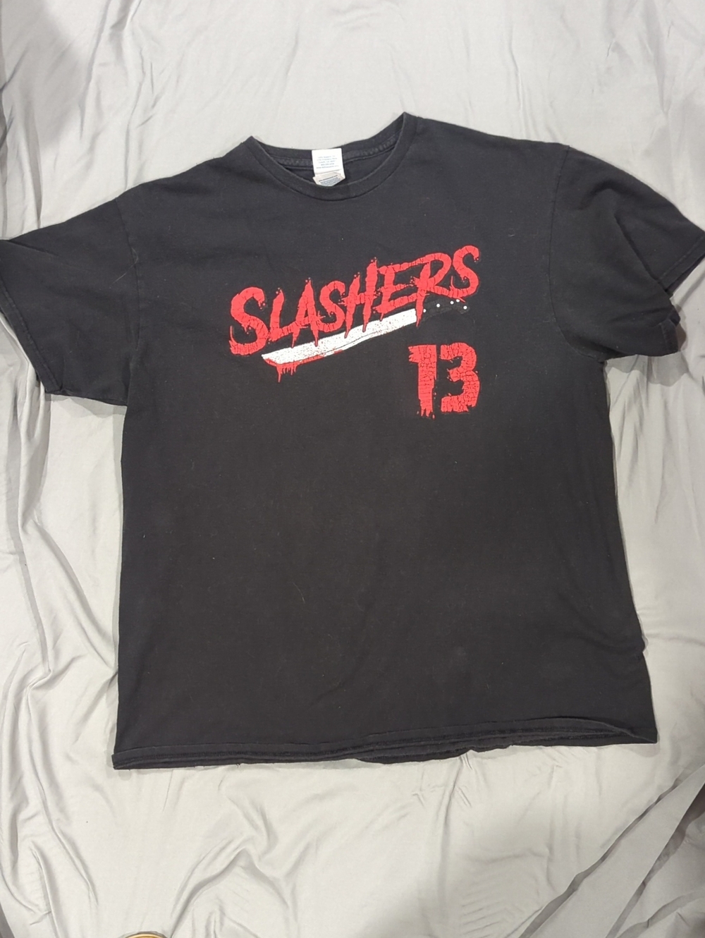 Slashers 13 Graphic Tee in Black and Red